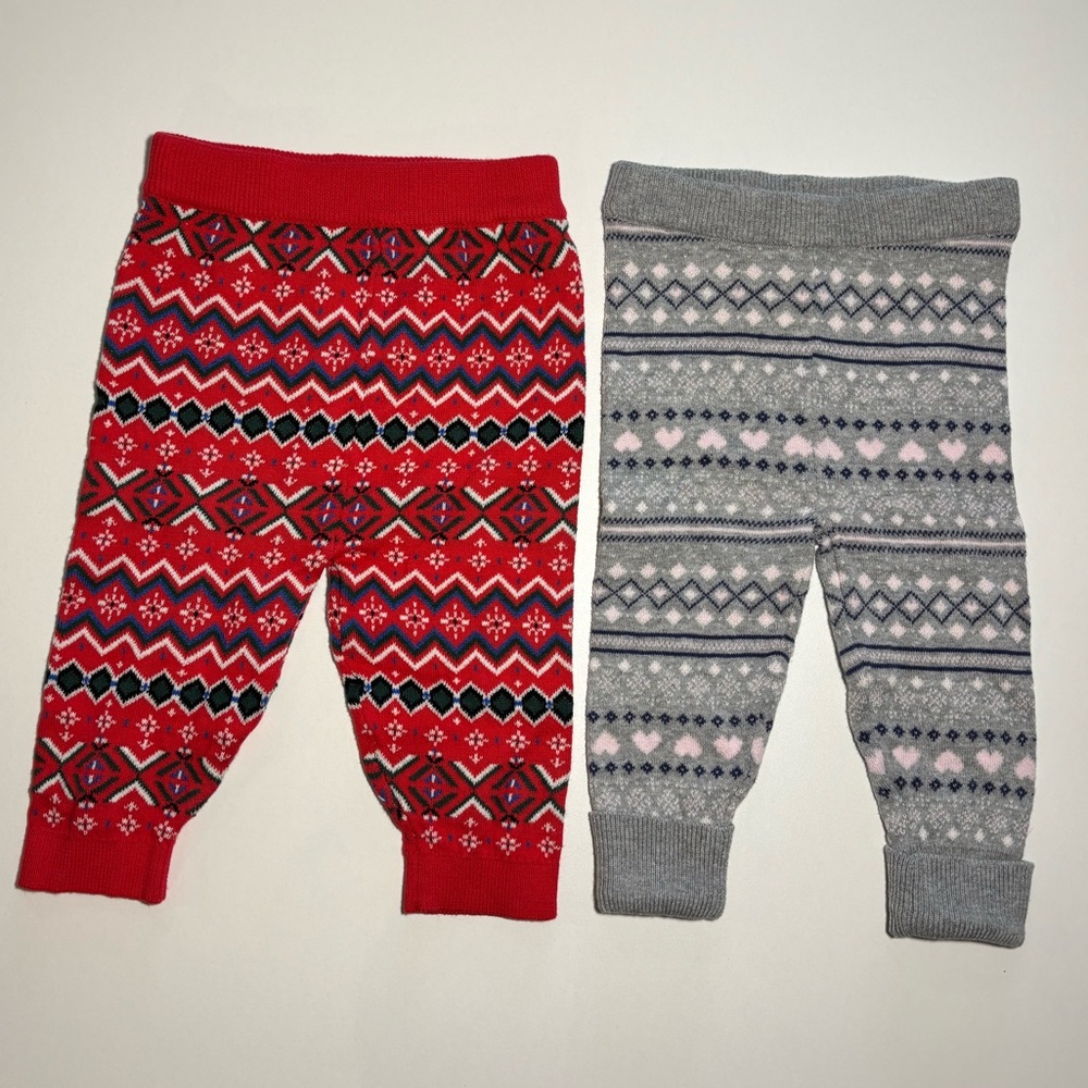 Joe Fresh Festive Red and Gray Baby Pants